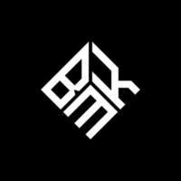 création de logo de lettre bmk sur fond noir. concept de logo de lettre initiales créatives bmk. conception de lettre bmk. vecteur