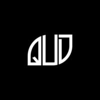 création de logo de lettre qud sur fond noir.concept de logo de lettre initiales créatives de qud.conception de lettre vectorielle de qud. vecteur