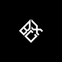 création de logo de lettre bcx sur fond noir. bcx creative initiales lettre logo concept. conception de lettre bcx. vecteur