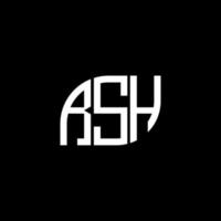 création de logo de lettre rsh sur fond noir. concept de logo de lettre initiales créatives rsh. conception de lettre rsh. vecteur