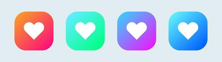 carré dégradé avec l'icône du cœur. comme illustration vectorielle d'icône de médias sociaux. vecteur