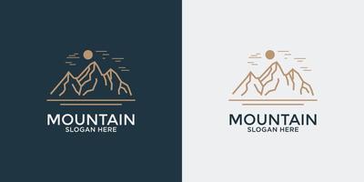 ensemble de logo de montagne de style linéaire vecteur