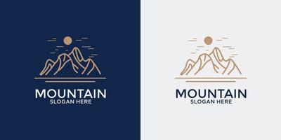 ensemble de logo de montagne de style linéaire vecteur