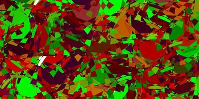disposition de vecteur vert clair, rouge avec des formes triangulaires.