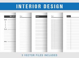papiers de cahier imprimables design d'intérieur vecteur