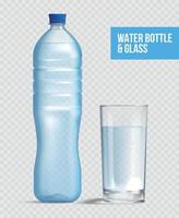 ensemble de verre de bouteille d'eau vecteur