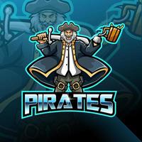 création de logo de jeu de mascotte de pirates vecteur