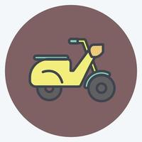 scooter d'icône. adapté au symbole de l'éducation. style de couleur assortie. conception simple modifiable. vecteur de modèle de conception. illustration simple