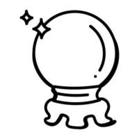 une icône de vecteur de doodle boule magique