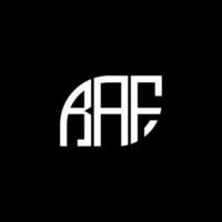 création de logo de lettre raf sur fond noir. concept de logo de lettre initiales créatives raf. conception de lettre raf. vecteur