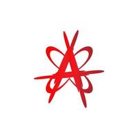 illustration de signe d'anarchie avec forme de papillon, lettre un modèle de conception de logo alphabétique, couleur de sang, fichier vectoriel eps 10