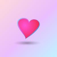 symbole de coeur magenta flottant sur la couleur de dégradé rose violet, vecteur d'illustration de signe d'amour coloré, projet de fichier eps 10