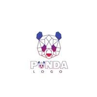 style d'art de ligne géométrique d'illustration vectorielle de conception de logo panda vecteur
