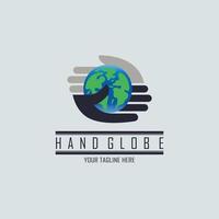 modèle de conception de logo globe main pour marque ou entreprise et autre vecteur