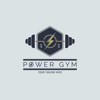 conception de modèle de logo d'haltère de fitness power gym pour la marque ou l'entreprise et autre vecteur