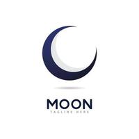 modèle de conception d'icône de vecteur de logo de lune