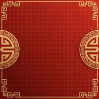 fond de cadre chinois couleur rouge et or avec des éléments asiatiques.