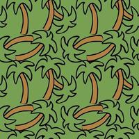 motif de paume sans soudure. fond de palmier coloré. motif tropique doodle avec palmiers verts. motif de palmiers vintage vecteur