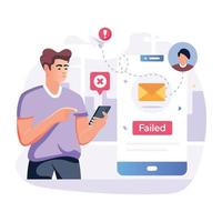 une conception d'illustration indiquant que le message a échoué vecteur