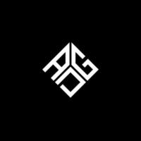 création de logo de lettre adg sur fond noir. concept de logo de lettre initiales créatives adg. conception de lettre adg. vecteur