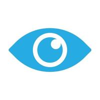 eps10 vecteur bleu oeil solide icône dans un style simple et plat à la mode isolé sur fond blanc