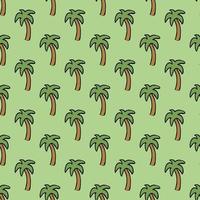motif de paume sans soudure. fond de palmier coloré. motif tropique doodle avec palmiers verts. motif de palmiers vintage