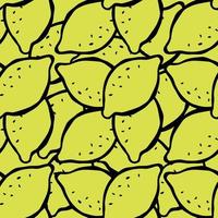 motif de citron sans soudure. vecteur de doodle avec des icônes de citron jaune. motif de citron vintage