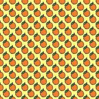 modèle sans couture avec des icônes oranges. fond orange coloré. illustration vectorielle de doodle avec des fruits vecteur