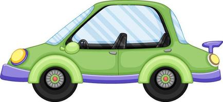 une voiture verte en style cartoon vecteur