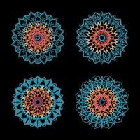 motif circulaire de collections sous la forme d'un mandala pour le henné, le mehndi, les tatouages. page de livre de coloriage. vecteur