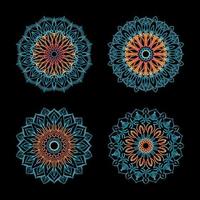 motif circulaire de collections sous la forme d'un mandala pour le henné, le mehndi, les tatouages. page de livre de coloriage. vecteur