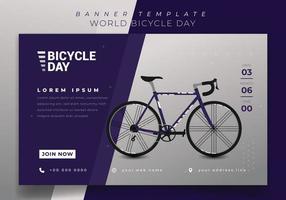 modèle de bannière de paysage avec illustration vectorielle de vélo de sport pour la conception de la journée mondiale du vélo vecteur