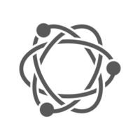 illustration vectorielle d'icône atomique, icône de cercle irrégulier, icône de symbole de connectivité vecteur