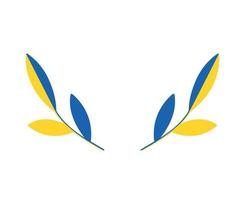 ukraine arbre feuilles drapeau emblème national europe symbole abstrait conception d'illustration vectorielle vecteur