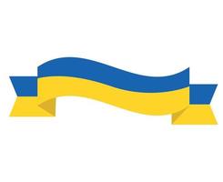 ukraine ruban emblème drapeau national europe icône conception symbole vecteur illustration abstraite