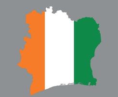 drapeau de la côte d'ivoire emblème national de l'afrique carte icône illustration vectorielle élément de conception abstraite vecteur