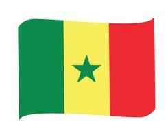 drapeau sénégal national afrique emblème ruban icône illustration vectorielle élément de conception abstraite vecteur