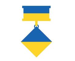 médaille ukraine drapeau ruban emblème symbole conception nationale europe vecteur abstrait illustration