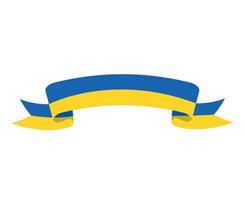 ukraine ruban emblème drapeau national europe symbole abstrait vecteur illustration design