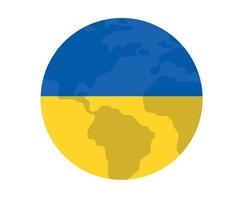 Ukraine emblème carte du monde drapeau national europe symbole abstrait conception d'illustration vectorielle vecteur