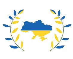 carte de l'ukraine et arbre feuilles emblème national europe symbole abstrait conception d'illustration vectorielle vecteur