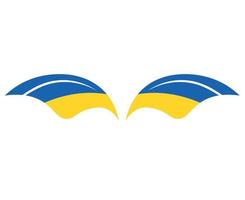 Ailes ukraine drapeau emblème national europe symbole abstrait conception d'illustration vectorielle vecteur