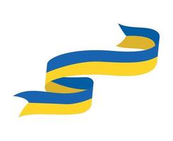 ukraine ruban emblème drapeau national europe symbole abstrait vecteur illustration design