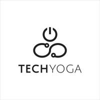 vecteur de logo de yoga technologique