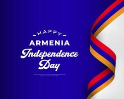 joyeux jour de l'indépendance de l'arménie 21 septembre illustration de conception vectorielle de célébration. modèle d'affiche, de bannière, de publicité, de carte de voeux ou d'élément de conception d'impression vecteur