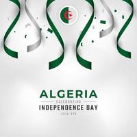 joyeux jour de l'indépendance de l'algérie 5 juillet illustration de conception vectorielle de célébration. modèle d'affiche, de bannière, de publicité, de carte de voeux ou d'élément de conception d'impression vecteur