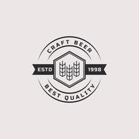 étiquettes de brasserie de bière artisanale badge rétro vintage et élément de logo design vecteur