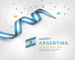 joyeux jour de l'indépendance de l'argentine 9 juillet illustration de conception vectorielle de célébration. modèle d'affiche, de bannière, de publicité, de carte de voeux ou d'élément de conception d'impression