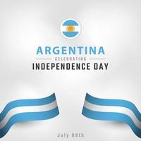 joyeux jour de l'indépendance de l'argentine 9 juillet illustration de conception vectorielle de célébration. modèle d'affiche, de bannière, de publicité, de carte de voeux ou d'élément de conception d'impression vecteur