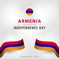 joyeux jour de l'indépendance de l'arménie 21 septembre illustration de conception vectorielle de célébration. modèle d'affiche, de bannière, de publicité, de carte de voeux ou d'élément de conception d'impression